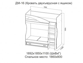 ДМ-16 Кровать двухъярусная с ящиком в Асбесте - asbest.магазин96.com | фото