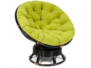 Кресло-качалка Papasan w 23/01 B с подушкой Antique brown, флок Олива в Асбесте - asbest.магазин96.com | фото