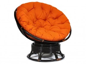 Кресло-качалка Papasan w 23/01 B с подушкой Antique brown, ткань Оранжевый в Асбесте - asbest.магазин96.com | фото