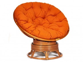 Кресло-качалка Papasan w 23/01 B с подушкой Cognac, ткань Оранжевый в Асбесте - asbest.магазин96.com | фото