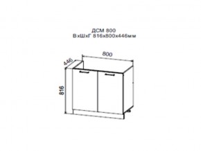Шкаф нижний ДСМ800 под мойку в Асбесте - asbest.магазин96.com | фото